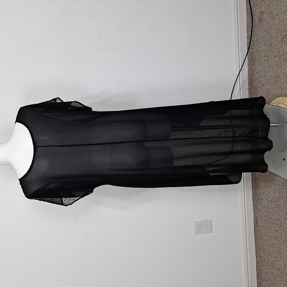 Cha Cha Vente Black Whimsigoth Sheer Swiss Dot High Low Witchy Dress Size 3X - Picture 6 of 12
